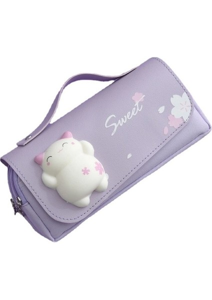 Ww Sevimli Kedi Kalem Kutusu Mor (Yurt Dışından)