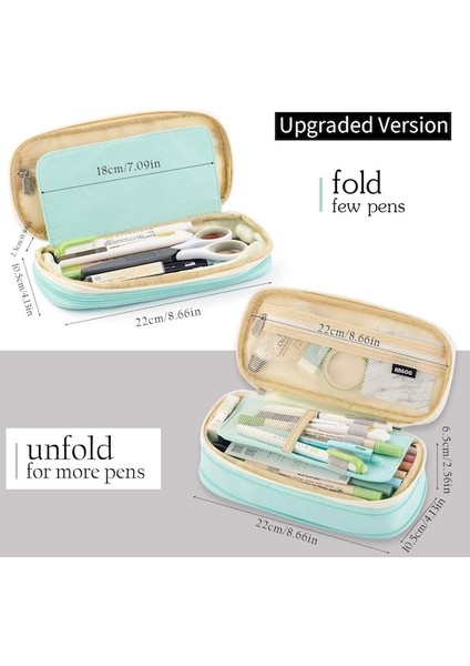 Büyük Kapasiteli Kalem Kutusu Büyük Depolama Kapasiteli Kalem Çantası Kılıfı Tutucu Çanta Organizatör-Yeşil (Yurt Dışından) modelleri