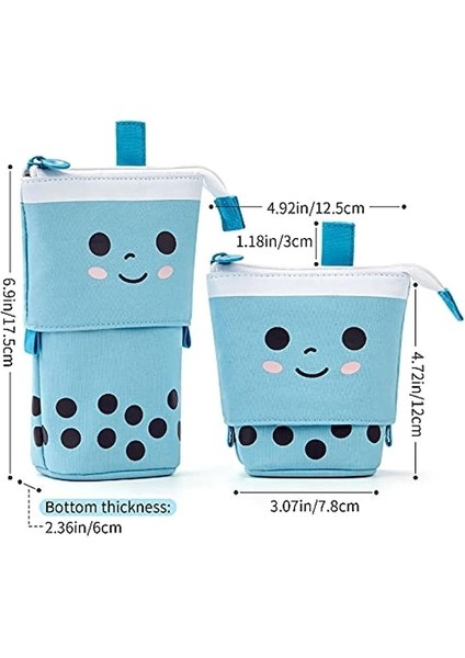 Sevimli Kalem Kutusu Ayaklı Kalemlik Teleskopik Kalem Kılıfı Kırtasiye Ofis Düzenleyici Çanta-Mavi (Yurt Dışından) fiyatları