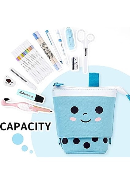 Sevimli Kalem Kutusu Ayaklı Kalemlik Teleskopik Kalem Kılıfı Kırtasiye Ofis Düzenleyici Çanta-Mavi (Yurt Dışından) modelleri