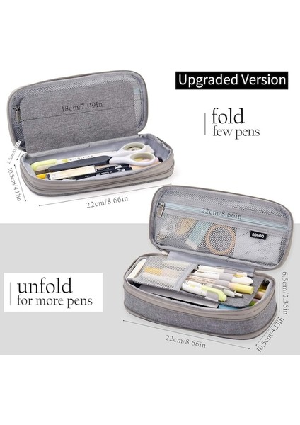Büyük Kapasiteli Kalem Kutusu Büyük Depolama Kapasiteli Kalem Çantası Kılıfı Tutucu Çanta Organizatör-Gri (Yurt Dışından) modelleri