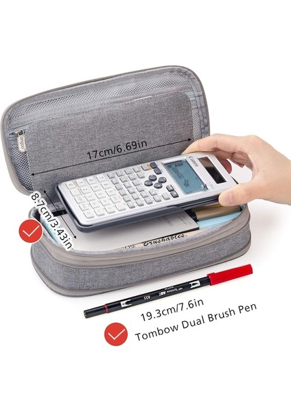 Büyük Kapasiteli Kalem Kutusu Büyük Depolama Kapasiteli Kalem Çantası Kılıfı Tutucu Çanta Organizatör-Gri (Yurt Dışından) fırsatları