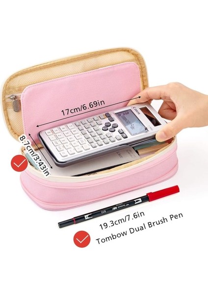 Büyük Kapasiteli Kalem Kutusu Büyük Depolama Kapasiteli Kalem Çantası Kılıfı Tutucu Çanta Organizatör-Pembe (Yurt Dışından) modelleri