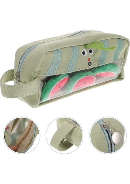Heamor Meyve Kalem Kutusu Karpuz Kalem Çantası Tuval Büyük Sevimli Makyaj Fırçası Kılıfı Kalem Çantası Makyaj Kozmetik Çantası Kutusu Organizatör Yeşil Büyük Kalem Çantası (Yurt Dışından) fiyatları