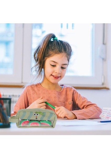 Heamor Meyve Kalem Kutusu Karpuz Kalem Çantası Tuval Büyük Sevimli Makyaj Fırçası Kılıfı Kalem Çantası Makyaj Kozmetik Çantası Kutusu Organizatör Yeşil Büyük Kalem Çantası (Yurt Dışından) fırsatları