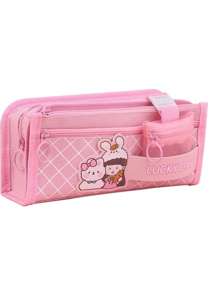 Ilkokul ve Ortaokul Kızları Için Sevimli Karikatür Büyük Kapasiteli Kalem Çantası (Yurt Dışından)