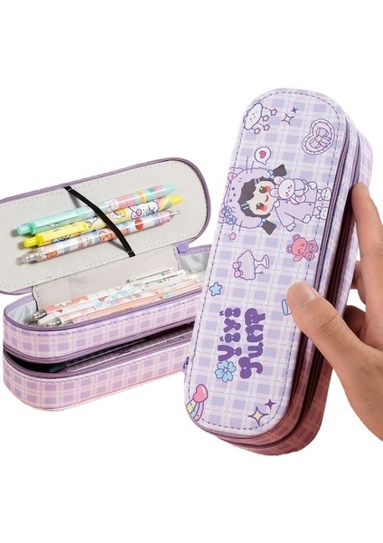 Haiyaao BD02 Şeffaf Büyük Kapasiteli Kalem Kutusu, Mor (Yurt Dışından)