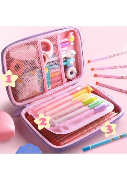 Heamor Su Geçirmez Eva Kalem Kutusu Sevimli Kız Kalem Kutusu 3D Karikatür Kalem Kutusu (Yurt Dışından) modelleri