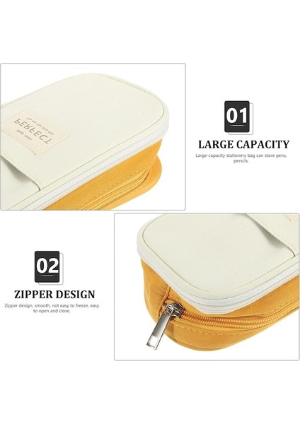 Heamor Büyük Kapasiteli Kalem Kutusu Büyük Kalem Çantası Kılıfı Tuval Kalem Kalemlik Işaretleyici Taşınabilir Makyaj Çantası Kırtasiye Çantası Tutucu Kutusu Masa Düzenleyici (Yurt Dışından) fiyatları