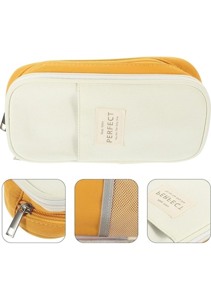 Heamor Büyük Kapasiteli Kalem Kutusu Büyük Kalem Çantası Kılıfı Tuval Kalem Kalemlik Işaretleyici Taşınabilir Makyaj Çantası Kırtasiye Çantası Tutucu Kutusu Masa Düzenleyici (Yurt Dışından) fırsatları