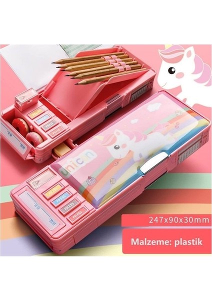 Hss Mectime Kalem Kutu Öğrenci Büyük Kapasiteli Kırtasiye Kutusu-Açık Pembe (Yurt Dışından) indirimleri