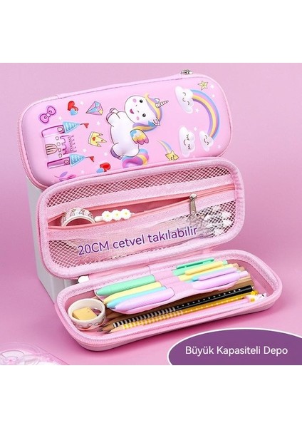 Kız 3D Karikatür Kalem Çantası Büyük Kapasiteli Ins Rüzgar Kırtasiye Çantası (Yurt Dışından) modelleri