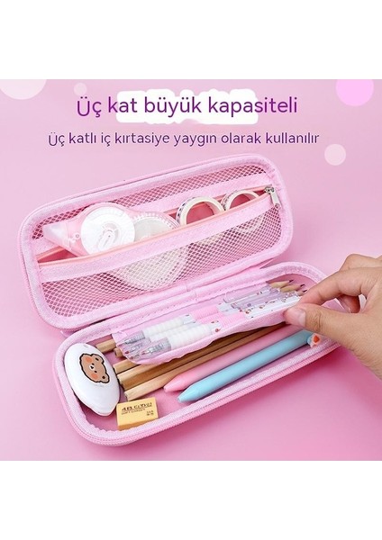 Kız 3D Karikatür Kalem Çantası Büyük Kapasiteli Ins Rüzgar Kırtasiye Çantası (Yurt Dışından) fırsatları