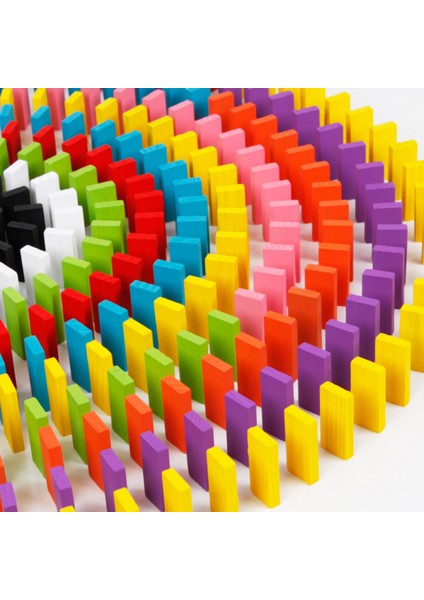 120 Adet Ahşap Gökkuşağı Domino Ralli Blokları Istifleme Binası Eğitici Oyuncak (Yurt Dışından)