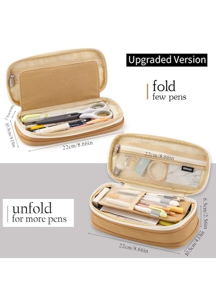 Büyük Kapasiteli Kalem Kutusu Büyük Depolama Kapasiteli Kalem Çantası Kılıfı Tutucu Çanta Organizatör-Haki (Yurt Dışından) fiyatları