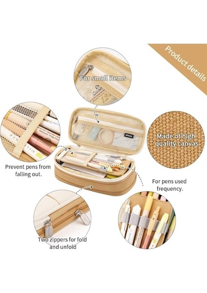 Büyük Kapasiteli Kalem Kutusu Büyük Depolama Kapasiteli Kalem Çantası Kılıfı Tutucu Çanta Organizatör-Haki (Yurt Dışından) modelleri