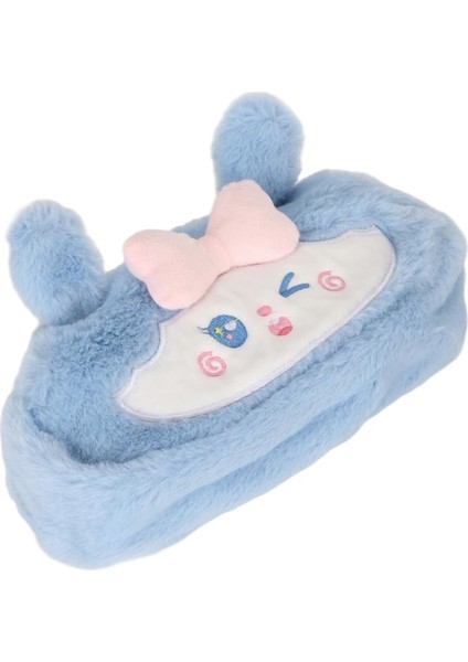 Heamor Peluş Kalem Kutusu Büyük Kapasiteli Kalem Çantası Sevimli Çok Amaçlı Kalem Kutusu Kalemler Kalemler Silgi Cetveller Pembe Kedi - Mavi Kedi (Yurt Dışından)