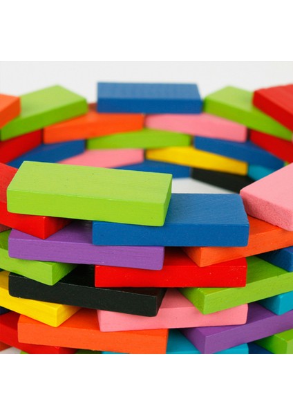 120 Adet/takım Ldren Erken Öğrenme Ahşap Domino Blokları Setleri Renkli Istifleme Bulmaca Oyuncaklar Noel Hediyeleri Stil: 12 Renkli Domino (Yurt Dışından)