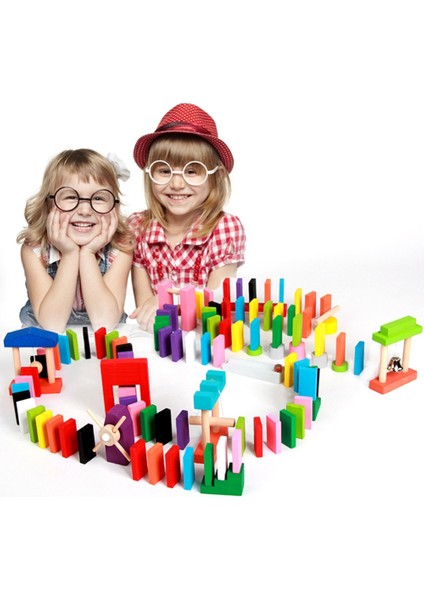 120 Adet/takım Ldren Erken Öğrenme Ahşap Domino Blokları Setleri Renkli Istifleme Bulmaca Oyuncaklar Noel Hediyeleri Stil: 12 Renkli Domino (Yurt Dışından)