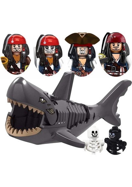 Karayip Korsanları Hayalet Zombi Köpekbalıkları Jack Sparrow Kaptan Şekil Blokları Inşaat Tuğlaları Yapı Oyuncakları Çocuklar Için (Yurt Dışından)