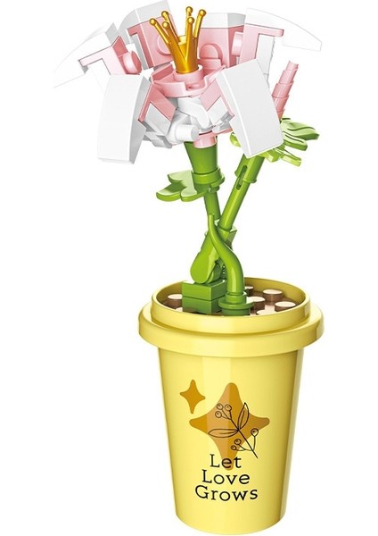 Saksı Bitkileri Vazo Fincan Succulents Kaktüs Gypsophila Dağ Lotus Süslemeleri Yapı Taşları Modeli Tuğla Setleri Kitleri Oyuncaklar (Yurt Dışından)