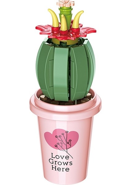 Saksı Bitkileri Vazo Fincan Succulents Kaktüs Gypsophila Dağ Lotus Süslemeleri Yapı Taşları Modeli Tuğla Setleri Kitleri Oyuncaklar (Yurt Dışından)