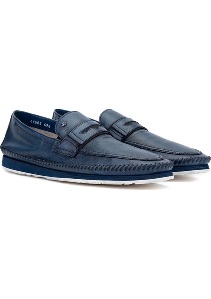 Erkek Hakiki Deri Mavi Loafer Ayakkabı 1024 64605 Erk Ayk Y24 Blu indirimleri