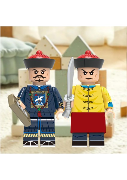 Yapı Taşları Güzel Şekil Çin Antik Qing Hanedanı Asker Şekil Blok Oyuncak (Yurt Dışından)