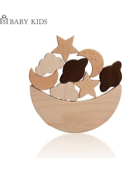 Montessori Ahşap Oyuncaklar Bebek Yıldız Ay Denge Blokları Tahta Oyunları Eğitici Oyuncaklar Çocuk Istifleme Yüksek Bloklar Oluşturucu (Yurt Dışından) fırsatları