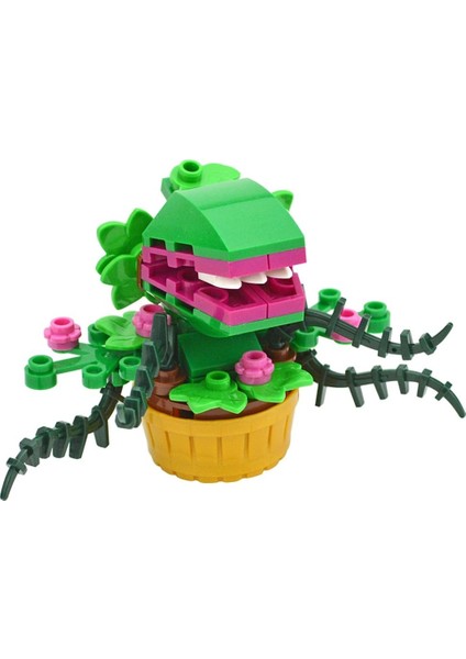 Moc Mini Saksı Yeşil Adam Yiyen Bitkiler Chomper Çiçek Bitki Yapı Taşları Set Küçük Korku Dükkanı Tuğla Çocuk Noel Oyuncakları Hediye (Yurt Dışından)