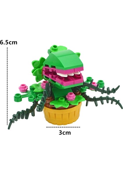 Moc Mini Saksı Yeşil Adam Yiyen Bitkiler Chomper Çiçek Bitki Yapı Taşları Set Küçük Korku Dükkanı Tuğla Çocuk Noel Oyuncakları Hediye (Yurt Dışından)