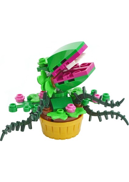 Moc Mini Saksı Yeşil Adam Yiyen Bitkiler Chomper Çiçek Bitki Yapı Taşları Set Küçük Korku Dükkanı Tuğla Çocuk Noel Oyuncakları Hediye (Yurt Dışından)
