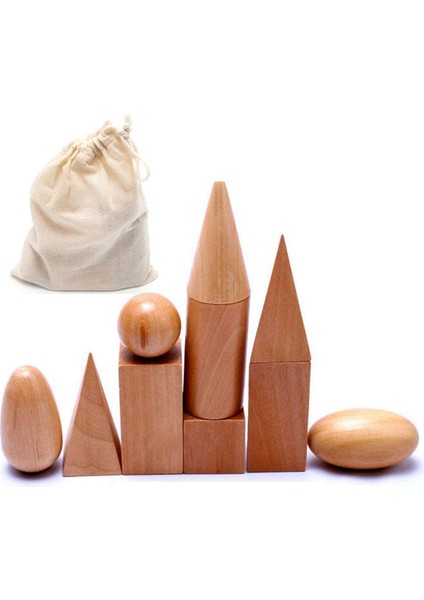 Montessori Ahşap Eometrik Katılar 3 Boyutlu Şekiller Mistik Eometri Çantası Şekiller Öğrenme Eğitim Matematik Oys (Yurt Dışından)
