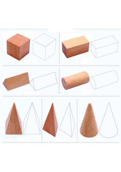 Montessori Ahşap Eometrik Katılar 3 Boyutlu Şekiller Mistik Eometri Çantası Şekiller Öğrenme Eğitim Matematik Oys (Yurt Dışından)