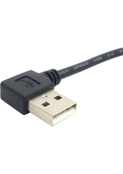 90 Derece Sol Açılı USB 2.0 A Erkek Sola Açılı USB 2.0 B Erkek Tarayıcı Yazıcı Kablosu 20 cm (Yurt Dışından)