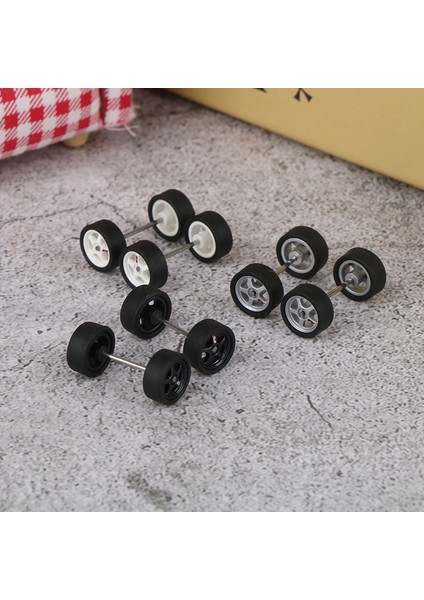 Takım Speedcg 1/64 Tekerlekler Kauçuk Lastik Parçaları ile Model Araba Yarış Aracı Oyuncak Mj (Yurt Dışından)