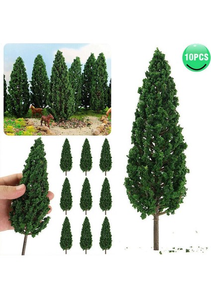 10 Adet Çam Ağaçları 1:25 Model Tren Demiryolu Og Ölçeği Için Yeşil Ağaç (Yurt Dışından)