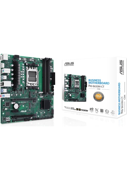 Pro B650M-CT-CSM AMD B650 AM5 DDR5 6400 2xDP HDMI Çift M2 USB3.2 TPM mATX (Pro B650M-CT-CSM)Anakart