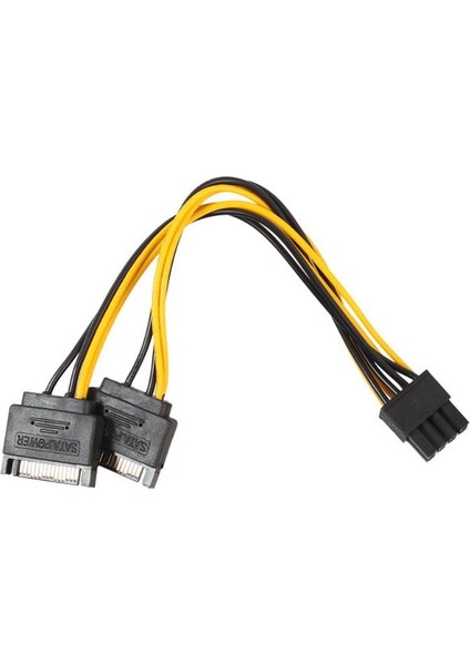 20 cm Çift 15PIN Sata Erkek Pcı-E 8pin Erkek Ekran Kartı Güç Kablo Kordonu Pcıe Pcı Express Grafik Kartı Bilgisayar Masaüstü Için (Yurt Dışından)