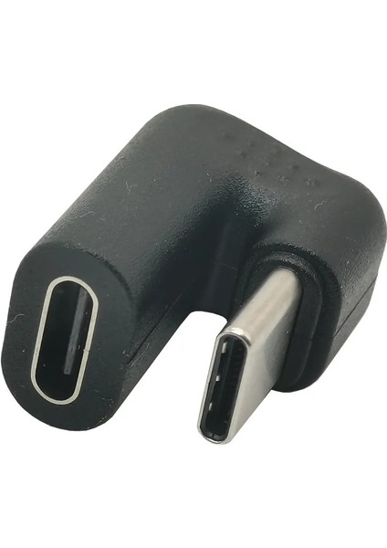 Sol Sağ Yukarı Aşağı Açı Adaptörü USB C 180 Derece USB Tip C Erkek - Dişi Uzatma Dönüştürücü Yalnızca Telefon Tablet Için Şarj (Yurt Dışından)