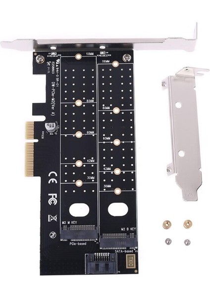 Pcıe - M2 M.2 Çift Nvme SSD Ngff Adaptörü M Tuşu B Tuşu Sata Yükseltici Genişletme Kartı Express (Yurt Dışından)