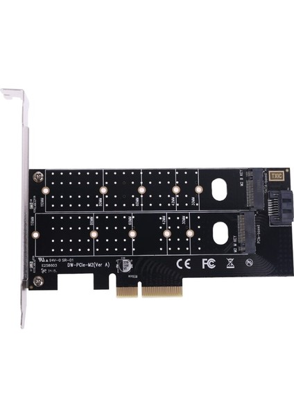 Pcıe - M2 M.2 Çift Nvme SSD Ngff Adaptörü M Tuşu B Tuşu Sata Yükseltici Genişletme Kartı Express (Yurt Dışından)