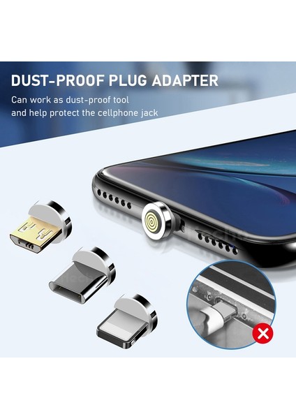 3A Yuvarlak Manyetik Kablo Fişi Tip C Mikro USB C Fişler iPhone Xiaomi Tip C Dönüştürücü Şarj Kablosu Adaptörü (Yurt Dışından) fiyatları