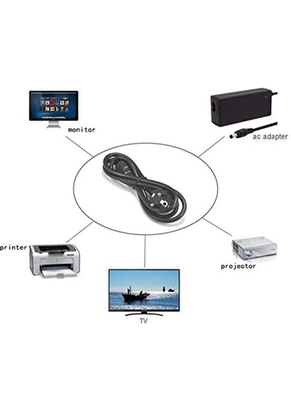 1.5 M Ab Evrensel Dizüstü Bilgisayar Güç Adaptör Kablosu Kablosu 3-Pin Şarj Fişi Hp Dell Toshiba Sony Asus Lenovo Samsung Dizüstü Bilgisayar (Yurt Dışından)