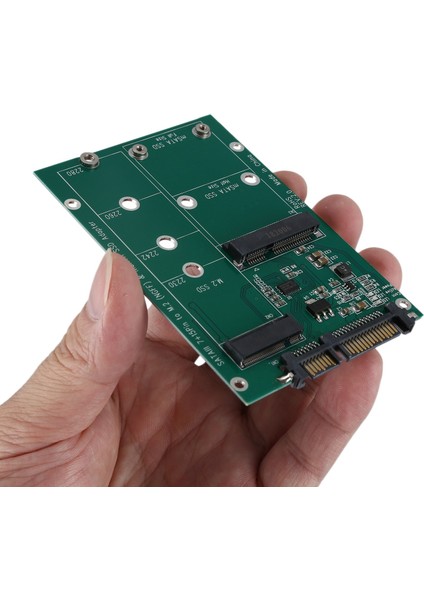 2'si 1 Arada Mini Pcı-E 2 Şeritli M.2 ve Msata Ssd'den Sata Iıı 7+15 Pin Adaptöre (Yurt Dışından)