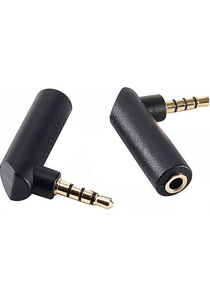 3,5 mm Erkekten Dişiye Ses Dönüştürücü Adaptör Için 90 Derece Dik Açılı Konnektör L Şeklinde Stereo Kulaklık Kulaklık Jakı Fişi (Yurt Dışından)