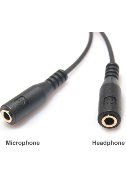 3.5mm Stereo Ses Erkek - 2 Kadın Kulaklık Mikrofon Y Splitter Kablo Adaptörü (Yurt Dışından)