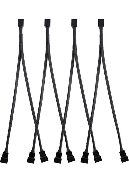 4 Paket Pwm Fan Ayırıcı Kablo Y Ayırıcı Bilgisayar Pc Fan Güç Kablosu 4 Pin 1 Ila 2 Dönüştürücü, Siyah Kollu Örgülü (Yurt Dışından)