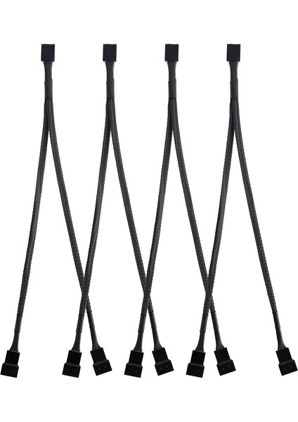 4 Paket Pwm Fan Ayırıcı Kablo Y Ayırıcı Bilgisayar Pc Fan Güç Kablosu 4 Pin 1 Ila 2 Dönüştürücü, Siyah Kollu Örgülü (Yurt Dışından)