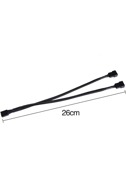 4 Paket Pwm Fan Ayırıcı Kablo Y Ayırıcı Bilgisayar Pc Fan Güç Kablosu 4 Pin 1 Ila 2 Dönüştürücü, Siyah Kollu Örgülü (Yurt Dışından)